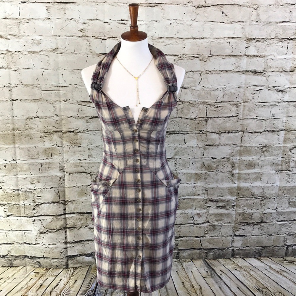 || All Saints || Red Deadwood Altair Dress UK8/US4